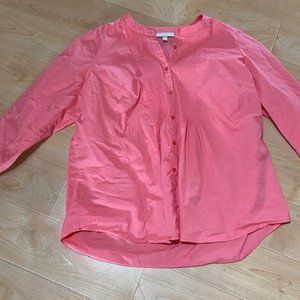 Women Within Coral Long Sleeve Tunic Blouse 2X